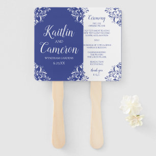 Wedding Program Fan   Nadine (Royal Blue) 4x6