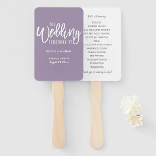 Wedding Program Fans   Brush Script (Lavender)