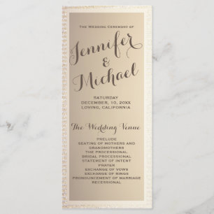 Wedding Program Gold and Tan