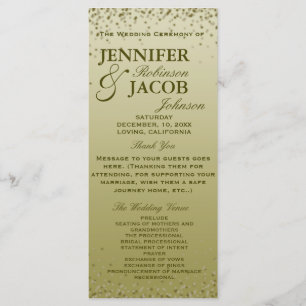 Wedding Program Gold Gradient Glitter Confetti