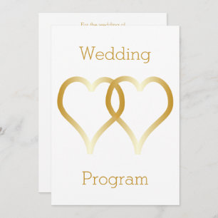 Wedding Program Gold Hearts