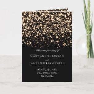 Wedding Program Gold Midnight Glam