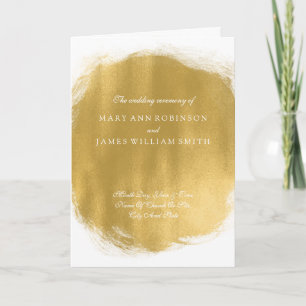 Wedding Program Gold Paint Look