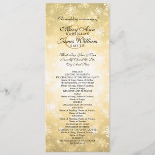 Wedding Program Gold Winter Wonderland Sparkle