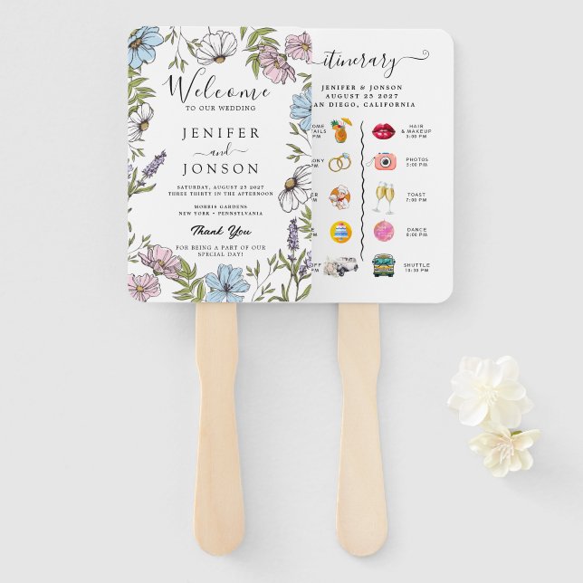  Wedding Program  Hand Fan (Front and Back)
