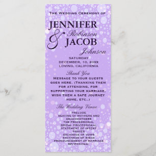 Wedding Program Lavender Champagne Bubbles