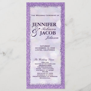 Wedding Program Lavender with Glitter Frame