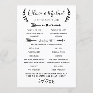 Wedding Program Order of Events