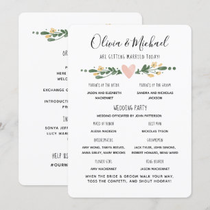 Wedding Program Order of Events