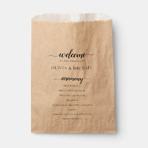 Wedding Program Order of Events Favour Bags