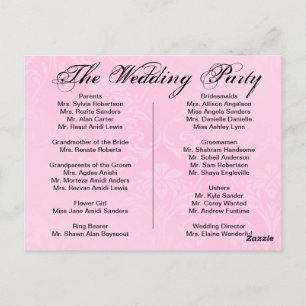 Wedding Program, page 1 of 2. Postcard