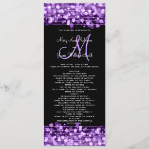 Wedding Program Party Sparkles Purple