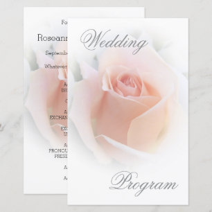 Wedding Program Peach Pink Rosebud
