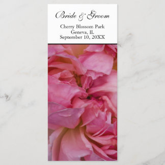Wedding Program - Pink Rose Card
