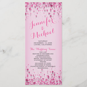 Wedding Program Rose Petal Pink