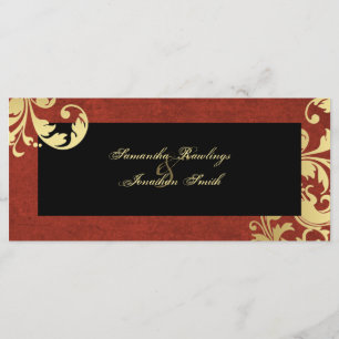 Wedding Program - Royal Red & Gold Shimmer Floral