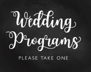 Calligraphy Sign Wedding Programs Zazzle Ca