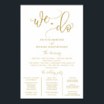 Wedding Program Sign Size Gold Calligraphy<br><div class="desc">Wedding Program (Order of Ceremony) Poster - Bounce Calligraphy (Gold): Opting for a large poster-size wedding program? This beautiful bouncy calligraphy poster has room for your order of ceremony and wedding party. Simply edit your text and change your colors if you like. This one is set in gold, but you...</div>