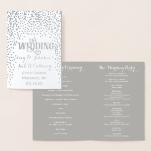 WEDDING PROGRAM Silver Foil Wedding Confetti Card