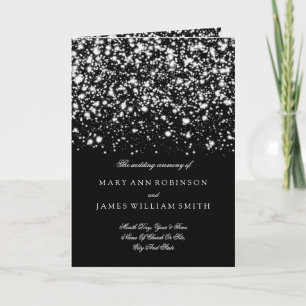 Wedding Program Silver Midnight Glam