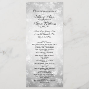 Wedding Program Silver Winter Wonderland Sparkle