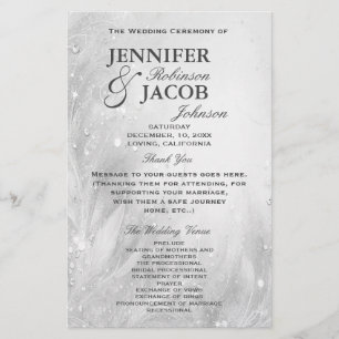 Wedding Program Soft Silver
