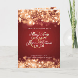 Wedding Program Sparkling Lights Gold