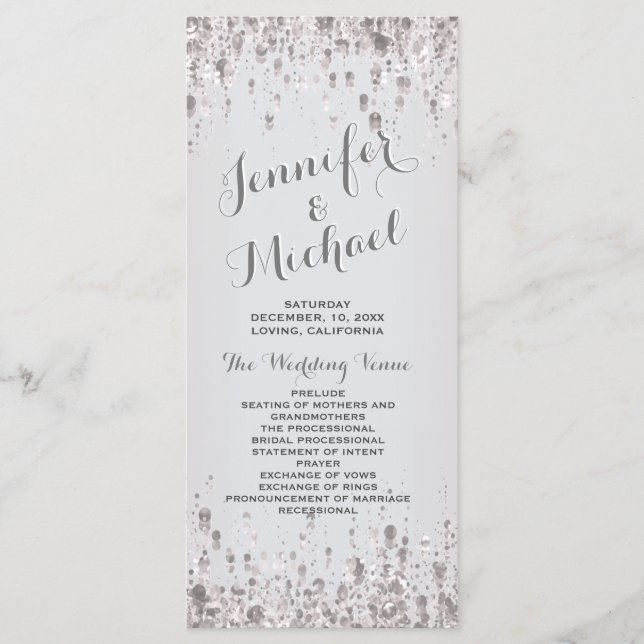 Wedding Program | Subtle Silver (Front)