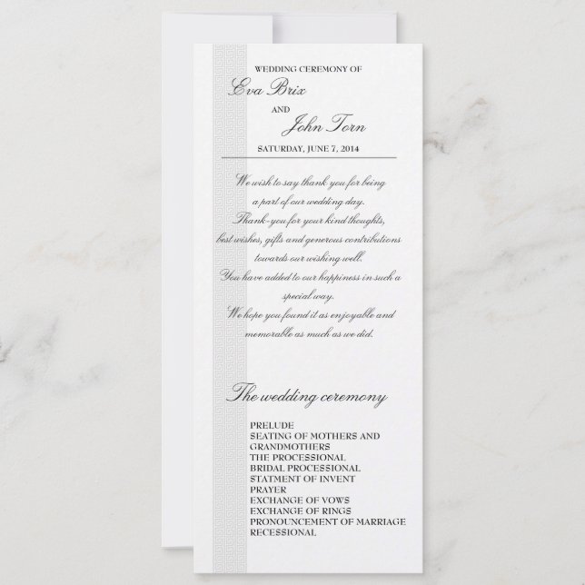 Wedding program template (Front)