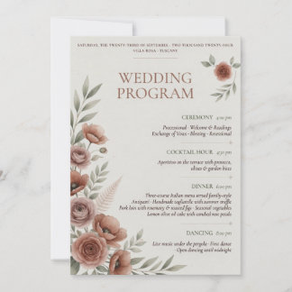 Wedding Program Template | Elegant Floral Wedding