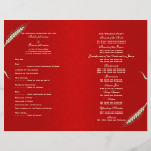 Wedding program template red (four)