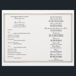 Wedding program template (three)<br><div class="desc">A "wedding program" with fully customizable templates enabling you to create the perfect program for guests. DESIGN - An elegant see through inlay is trimmed with a faux gold edge and is set against a background that may be changed to any colour of your choice. CUSTOMIZE IT: Add your own...</div>