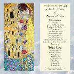 Wedding Program; The Kiss by Gustav Klimt Program<br><div class="desc">Easy to customize wedding program. The Kiss, Der Kuss (1907-1908) by Klimt is probably Gustav Klimt's most famous work. He began work on it in 1907 and it is the highpoint of his so-called 'Golden Period'. The Kiss is a vintage Victorian Era love and romance fine art painting featuring a...</div>