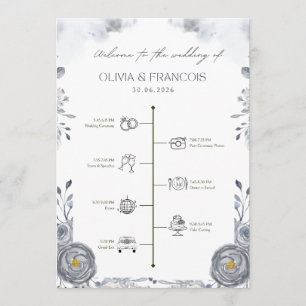Wedding Program Timeline – Elegant Floral Ceremony
