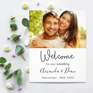 Wedding program timeline welcome photo