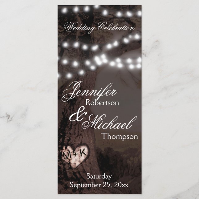 Wedding Program | Tree with Party Lights (Front)