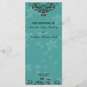 Wedding Program - Turquoise Chandelier Floral