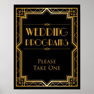 Wedding Program Wedding Sign   Gatsby Art Deco