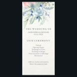 Wedding Program with Blue and Pink Peonies<br><div class="desc">This trendy wedding program features blue and pink peony flowers,  with a background made to look like white watercolor paper. We have used art from LABFcreations.</div>