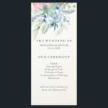 Wedding Program with Blue and Pink Peonies<br><div class="desc">This trendy wedding program features blue and pink peony flowers,  with a background made to look like white watercolor paper. We have used art from LABFcreations.</div>