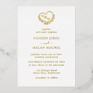 wedding programs Real Gold Foil invitation