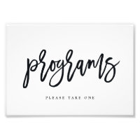 Wedding Programs Sign Choose Your Size Brushed