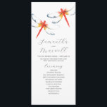 Wedding Programs Watercolor Red Dragonfly<br><div class="desc">These wedding ceremony programs feature unique watercolor red dragonflies. Use the template fields to add your order of service. The card reverses to space to add your wedding party details. Order tea length printed cards or printable wedding programs. A charming choice for dragonfly themed weddings. To see more unique designs...</div>