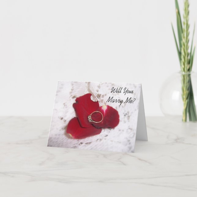 Wedding Proposal Card Will You Marry Me? Ring (Front)