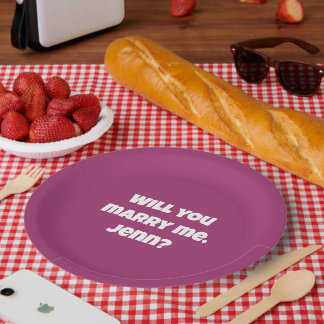 Wedding Proposal - Will You Marry Me? Paper Plate