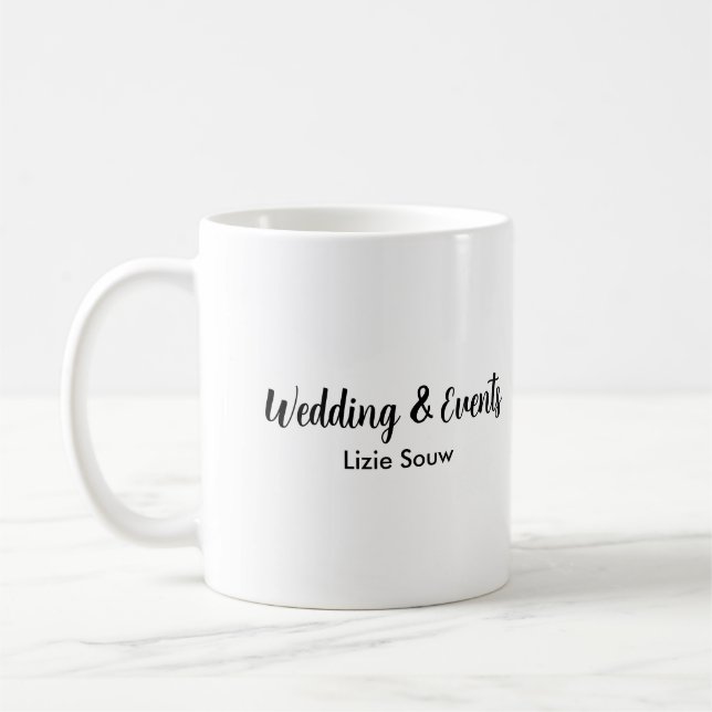 Wedding purple and white coffee mug (Left)