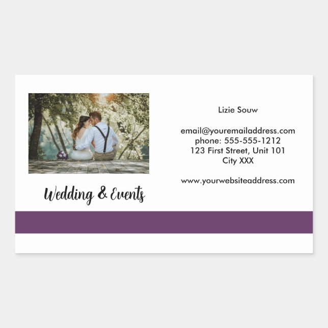Wedding purple and white sticker (Front)