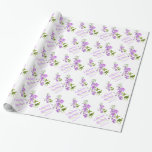 Wedding purple delphinium art custom wrap wrapping paper<br><div class="desc">Pretty purple floral wedding wrapping paper ideal for wrapping a very special gift to the newly weds or for wrapping wedding favours. Beautiful delphiniums watercolor painting. Customize with bride and grooms name and wedding date. Ideal for a summer delphinium or purple flower wedding. Uniquely painted in watercolor and designed by...</div>