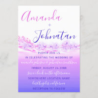 Wedding Purple Ocean Blue Waves Ocean Ombre