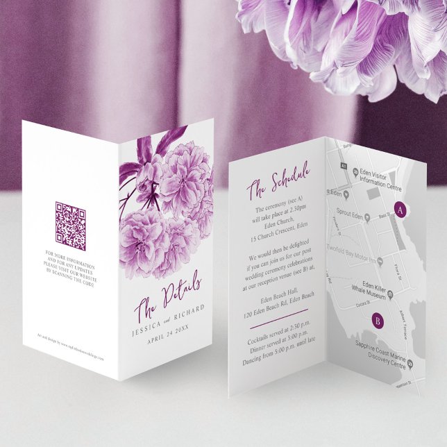 Wedding purple tree blossom event schedule and map (Creator Uploaded)